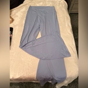 Aerie light blue crossover flare leggings